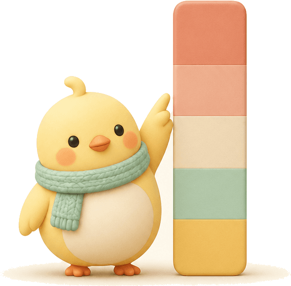 Nesty beside a height chart