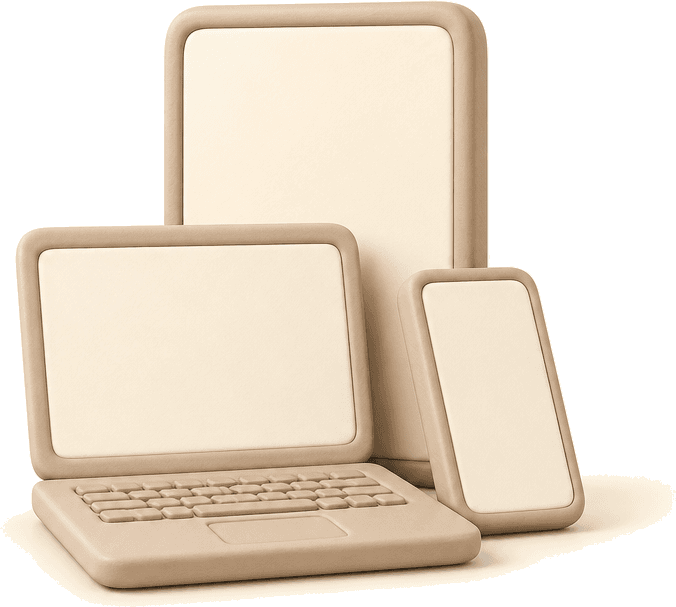 A clay laptop, tablet and phone grouped together