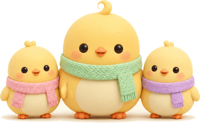 Nesty standing with two chick friends